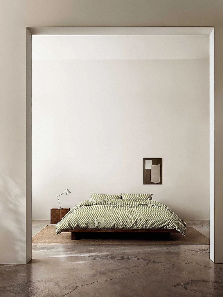 MARC O'POLO HOME Parure de lit en satin SVEA 70x90cm/140x200cm Vert Argenté olive